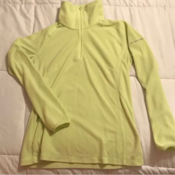 Columbia Women’s Lime Green Fleece 1/4 Zip Pullover Sweater - Picture 4 of 8